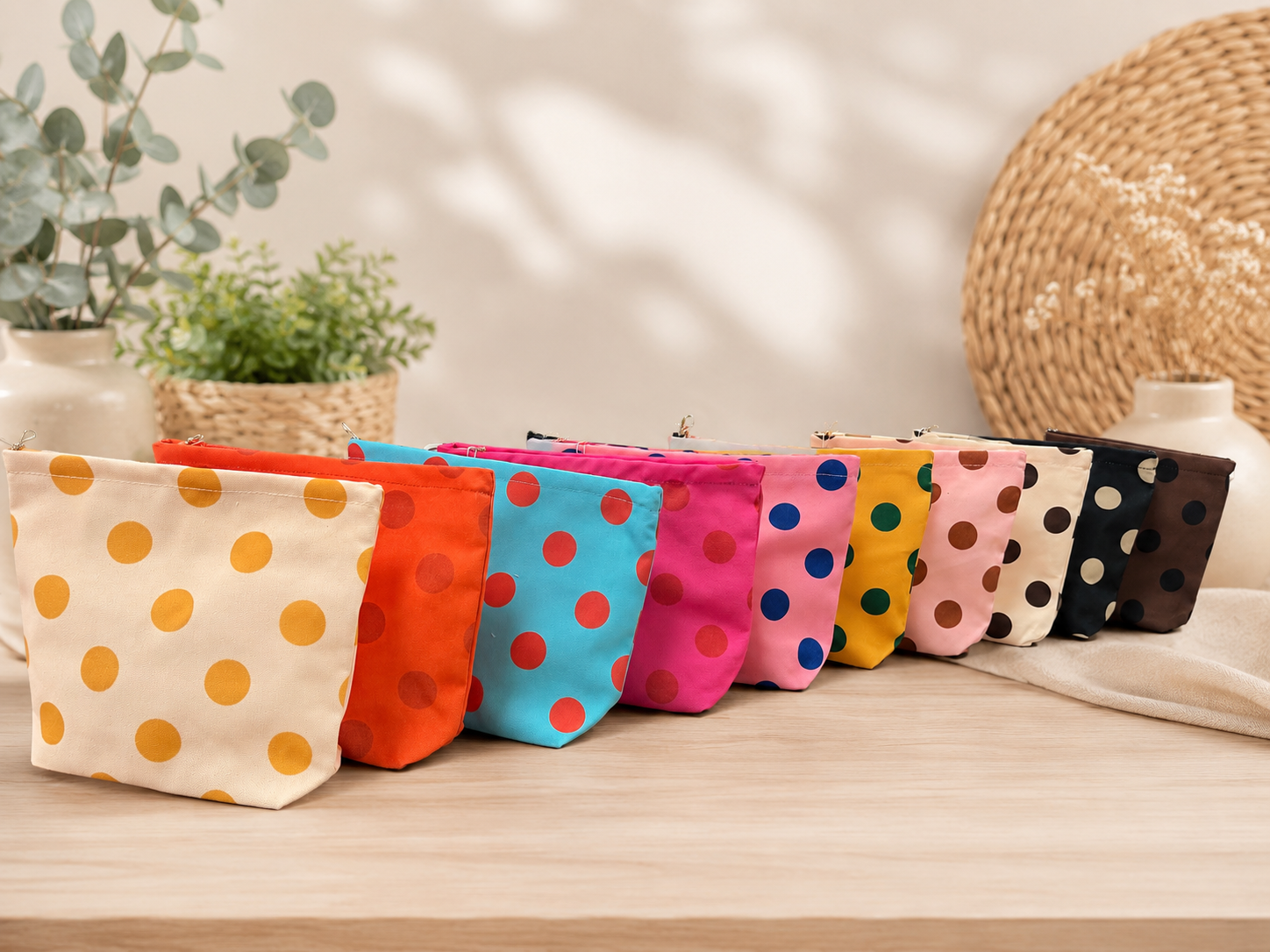 Bolso de mano lunares