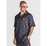 CAMISA DE SATÉN NEGRA TILED