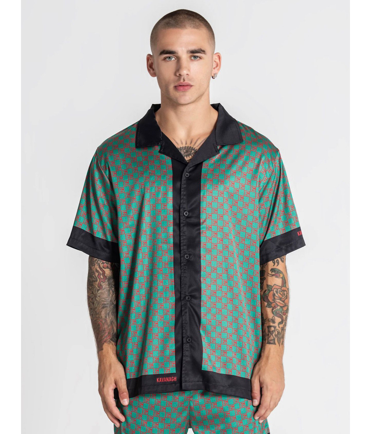CAMISA DE SATÉN VERDE GK MANIA