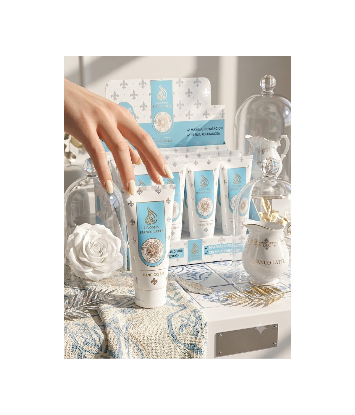 Crema de manos blanco late