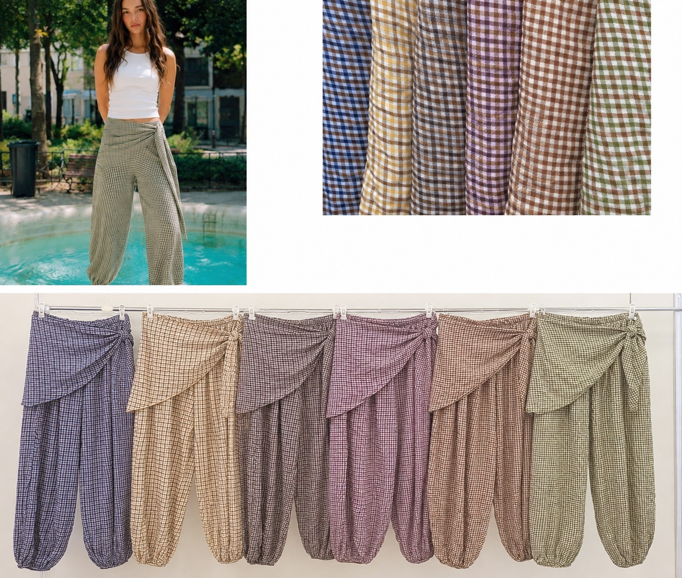 Pantalón cuadros pañuelo