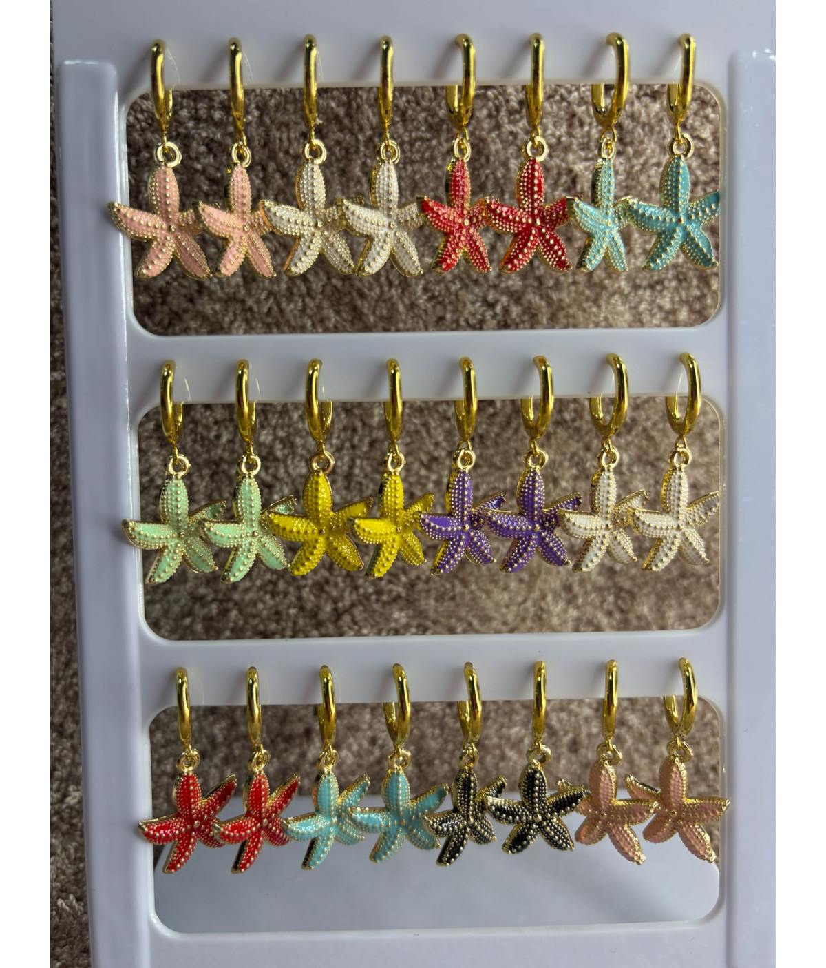 Pendiente de estrella colores.