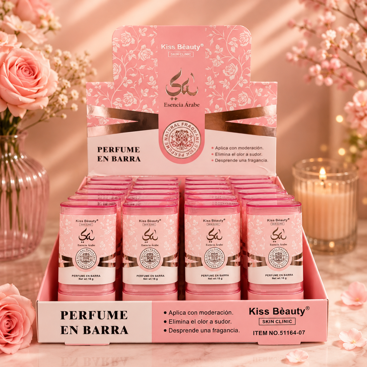 Perfume en barra yara rosa