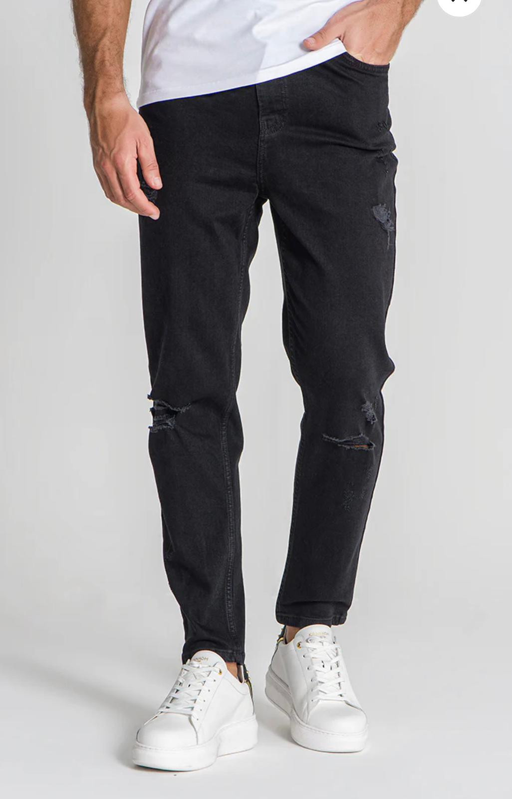 VAQUEROS CARROT ROTOS NEGROS